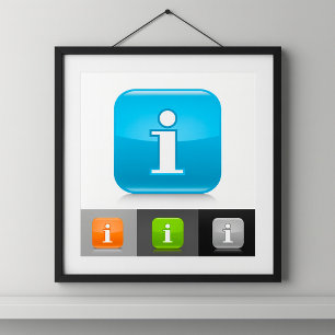 Affiche Symboles modernes d'information brillante