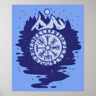 Affiche Symboles nordiques Viking Compass