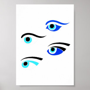 Affiche Symboles oculaires grecs des bateaux de pêche