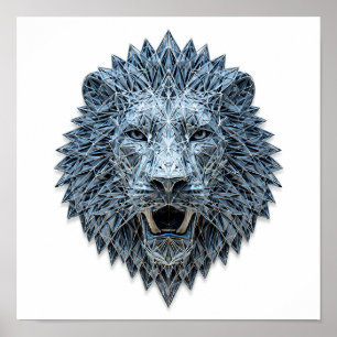Affiche Symbolisme Royal Complexe : Tête de Lion Royale