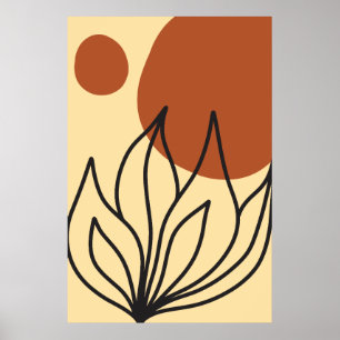 Affiche Symétrie botanique Abstraite ligne Art Imprimantes