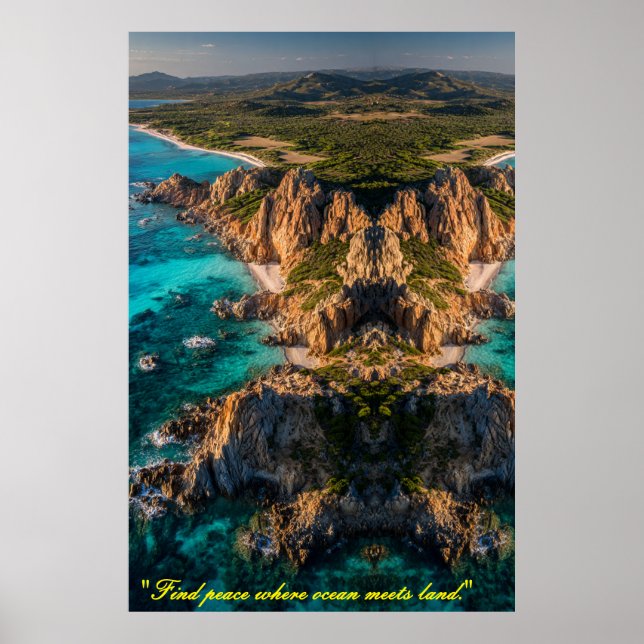 Affiche Symétrie de la mer et de la terre (Devant)