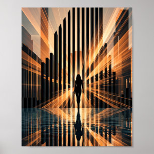 Affiche Symétrique Art de Silhouette de Tunnel de Ville Do