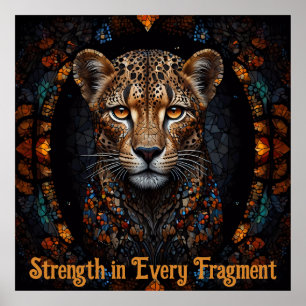 Affiche Symétrique Mosaïque Cheetah Staind'Art
