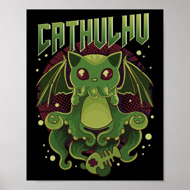Affiche Sympa Cathulhu Kawaii Cat Cthulhu (Devant)