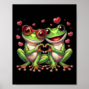 Affiche Sympa Grenouille Coeur Signal Valentine Frog Femme