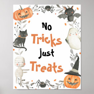 Affiche Sympa Halloween Ghost No Tricks Just Traite Signal