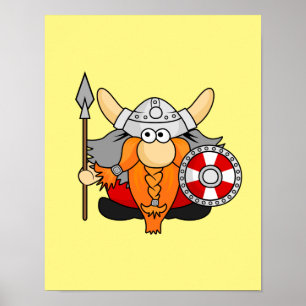 Affiche Sympa Petit Viking Main Drake Caractère de dessin