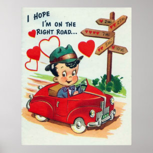 Affiche Sympa rétro vintage Valentine