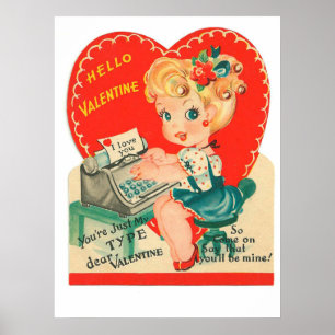 Affiche Sympa rétro vintage Valentine