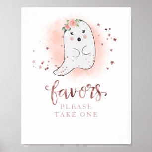 Affiche Sympathie Fille Halloween Symbole Baby shower Fave