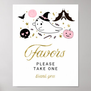 Affiche Sympathie Fille Halloween Symbole Baby shower Fave
