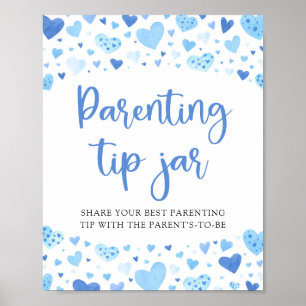 Affiche Sympathique Coeurs Bleus Saint Valentin Conseils P