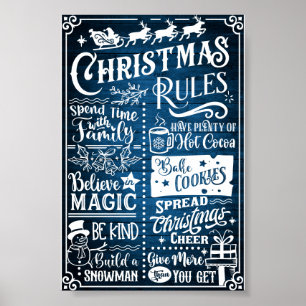 Affiche Sympathique Règles de Noël Moderne Panneau de l'af