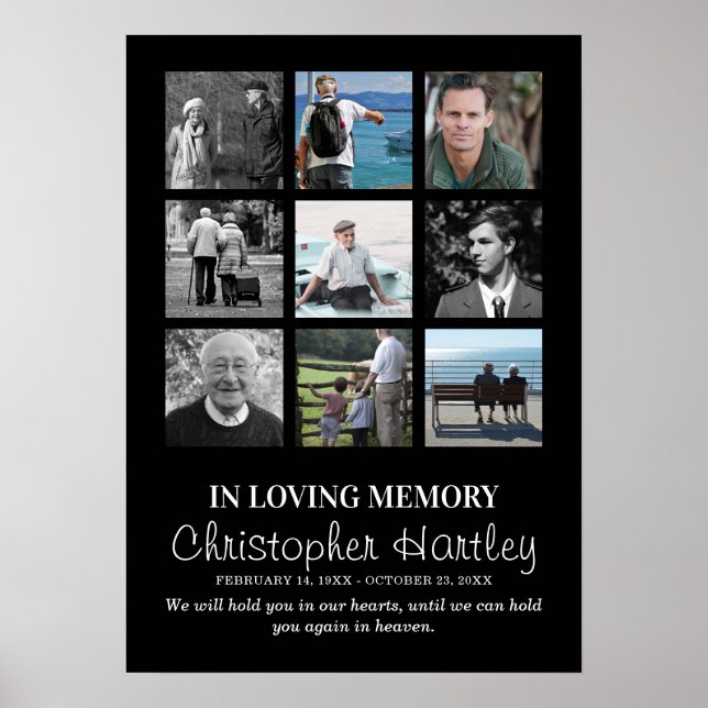 Affiche Sympathy Photo Collage In Loving Memory Funeral (Devant)