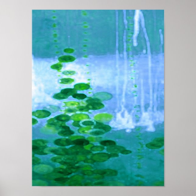 Affiche Symphonie Abstraite En Bleu Et Vert (Devant)