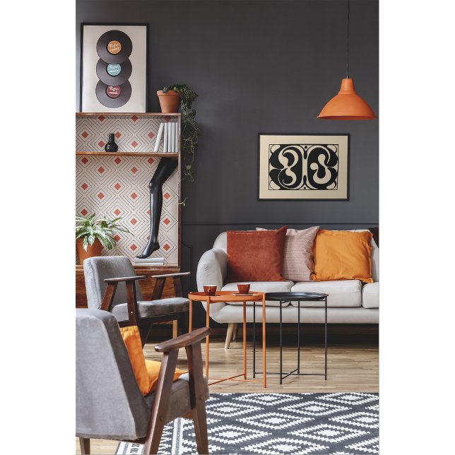 Affiche Symphonie Abstraite - Noir & Beige Gras (Créateur téléchargé)