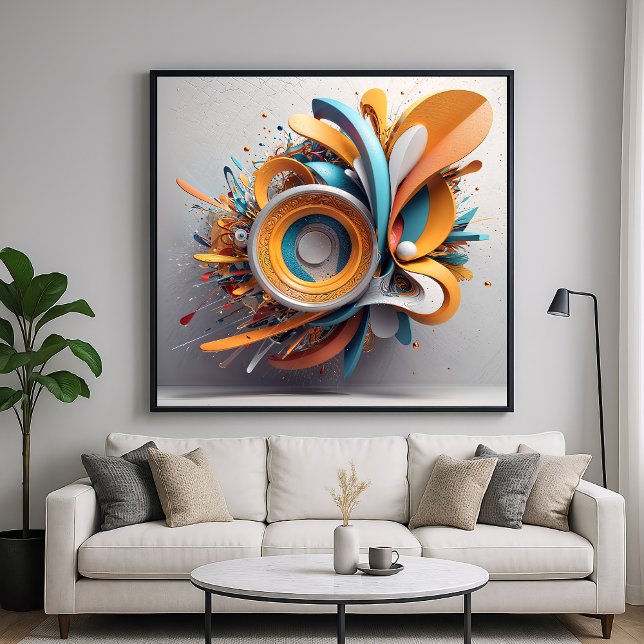 Affiche Symphonie - Conception de style de rendu 3D abstra (Créateur téléchargé)