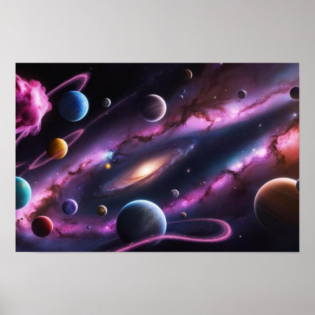 Affiche Symphonie cosmique des planètes et des galaxies (Devant)