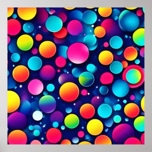 Affiche Symphonie de bulle colorée