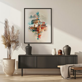 Affiche Symphonie de Rome : Colisée & Fontaine de Trevi