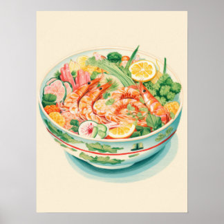 Affiche Symphonie des fruits de mer : une fête dans un bol