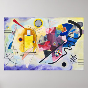 Affiche Symphonie émotionnelle Kandinsky en rouge, jaune e