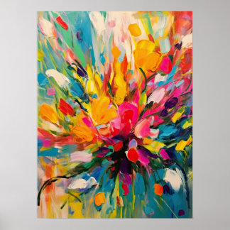 Affiche Symphonie florale Abstraite