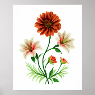 Affiche Symphonie florale, Art floral coloré pour la décor