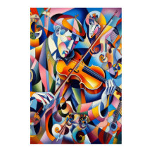 Symphonie vibrante : Art abstrait de violoniste