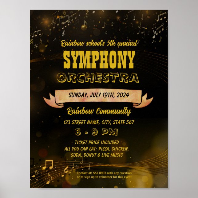 Affiche Symphony Orchestra événement modèle flyer (Devant)