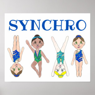 Affiche Synchronized Swimmer Girls Synchro Swimming Sports