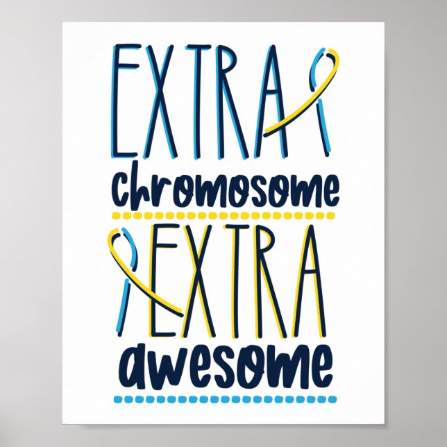 Affiche Syndrome De Down Extra Chromosome Extra Awesome (Devant)