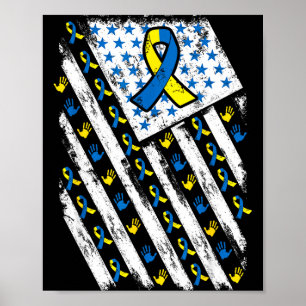 Affiche Syndrome de Down Sensibilisation Usa Drapeau Améri
