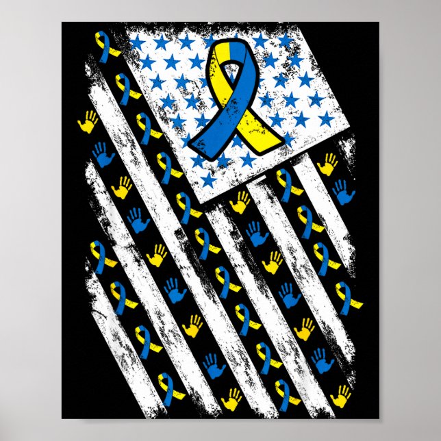Affiche Syndrome de Down Sensibilisation Usa Drapeau Améri (Devant)