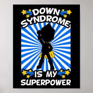 Affiche Syndrome de Down Super-héros Chromosome de sensibi