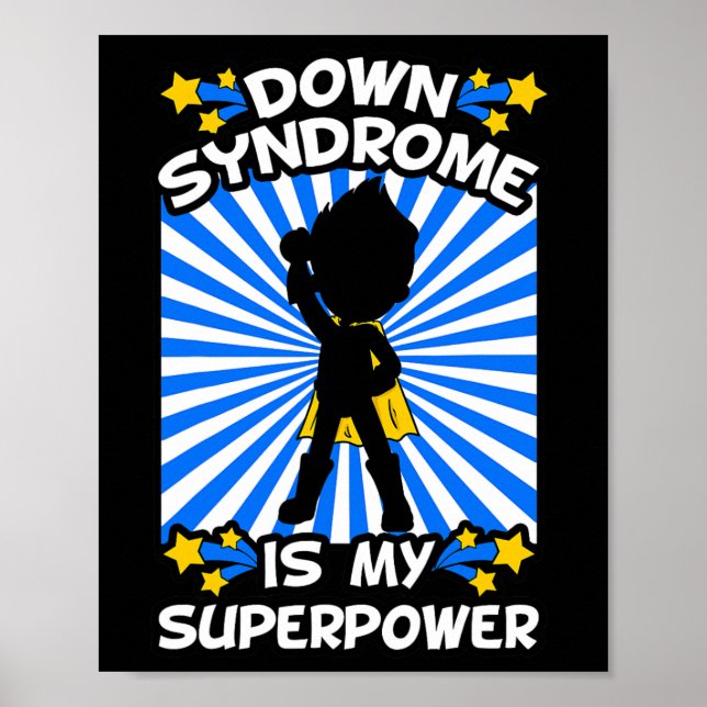 Affiche Syndrome de Down Super-héros Chromosome de sensibi (Devant)