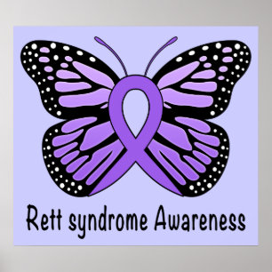 Affiche Syndrome de Rett Sensibilisation aux papillons Rub