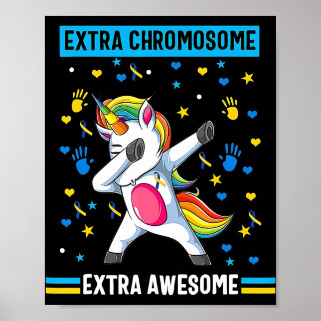 Affiche Syndrome de Unicorn Down conscience extra chromoso (Devant)