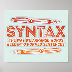 Affiche Syntaxe Funky Structure de la phrase Grammaire