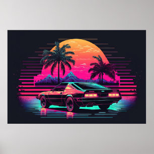 Affiche Synthwave Summit : Course au coucher du soleil