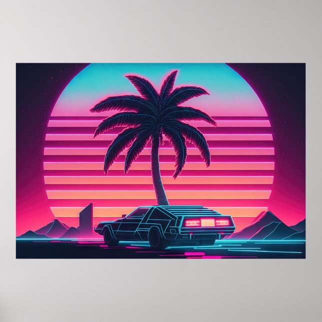 Affiche Synthwave Sunset Drive : Course Vers Demain (Devant)