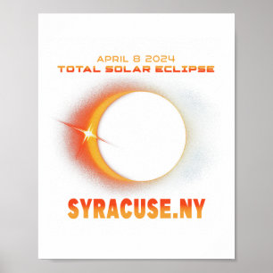 Affiche Syracuse New York Total Solaire Eclipse 2024