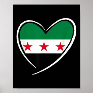 Affiche Syrie Drapeau Coeur Syrien Hommes Femmes Garçons F