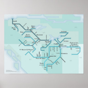 Affiche Système du fleuve Mackenzie, 15 x 20