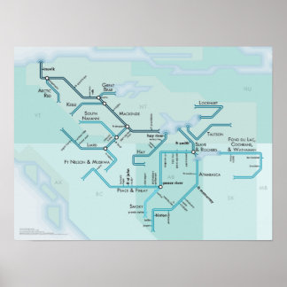 Affiche Système du fleuve Mackenzie, 15 x 20