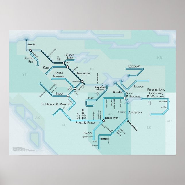 Affiche Système du fleuve Mackenzie, 15 x 20 (Devant)