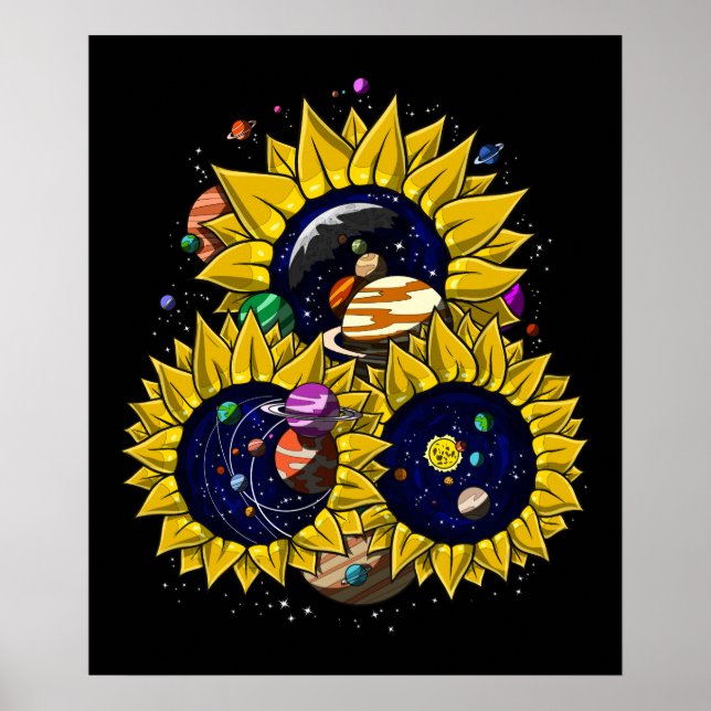 Affiche Système solaire de tournesols (Devant)