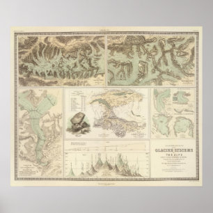 Affiche Systèmes glaciaires des Alpes