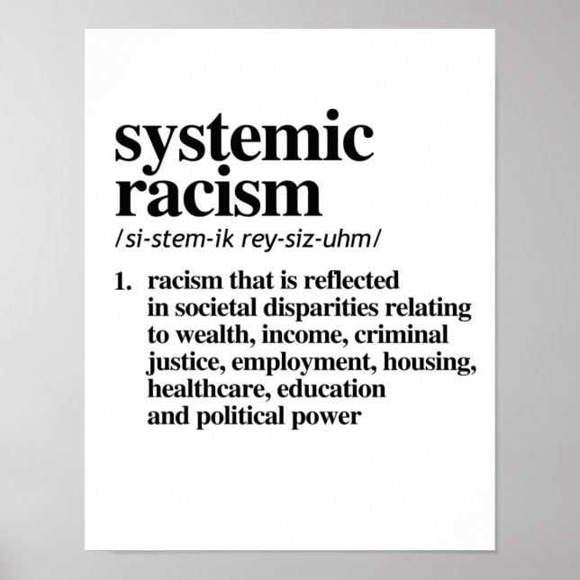 Affiche Systemic Racism Definition (Devant)